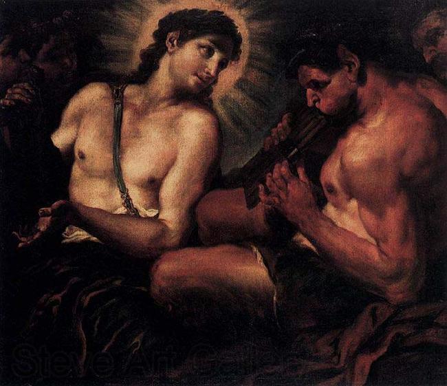 Johann Carl Loth Apollo, Pan, and Marsyas France oil painting art